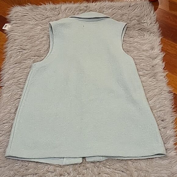 Tahari womens light blue thick long wool vest with button front size xl - Picture 5 of 5